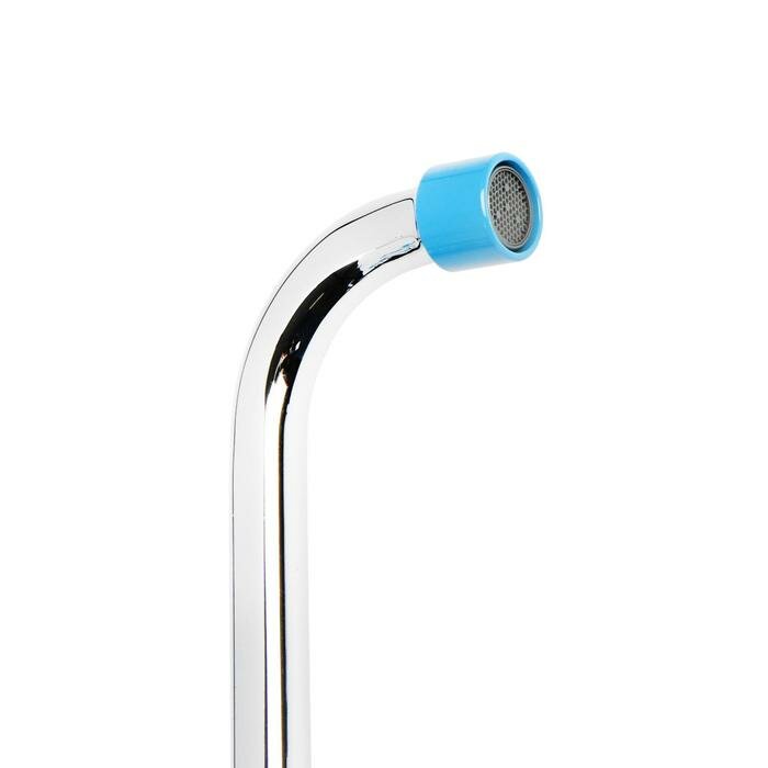 Cмеситель для ванны Accoona A7182M, двухвентильный, синий/хром - фотография № 2