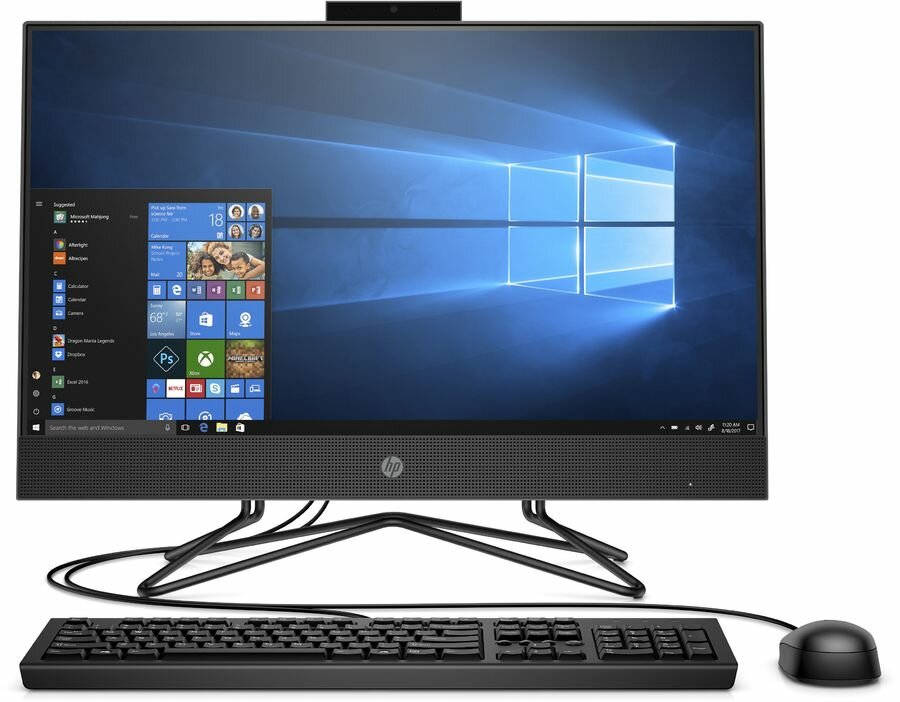 Моноблок HP 205 G4 21.5" Ath 3050U 4Gb SSD128Gb Windows 10 Professional WiFi BT клавиатура мышь Cam