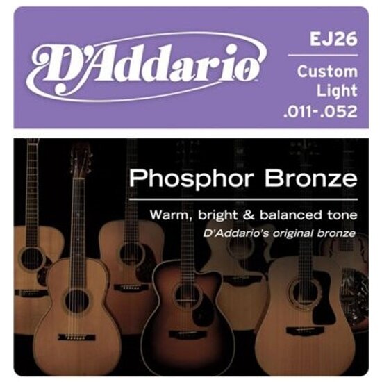 Струны D`ADDARIO EJ26 для акустической гитары, фосфорная бронза