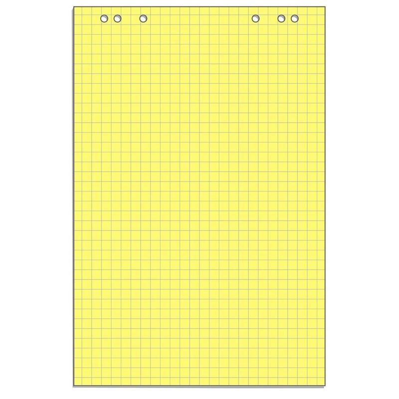Бумага для флипчартов Attache Selection 68х98 см желтая 20 листов в клетку (80 г/кв.м), 659384