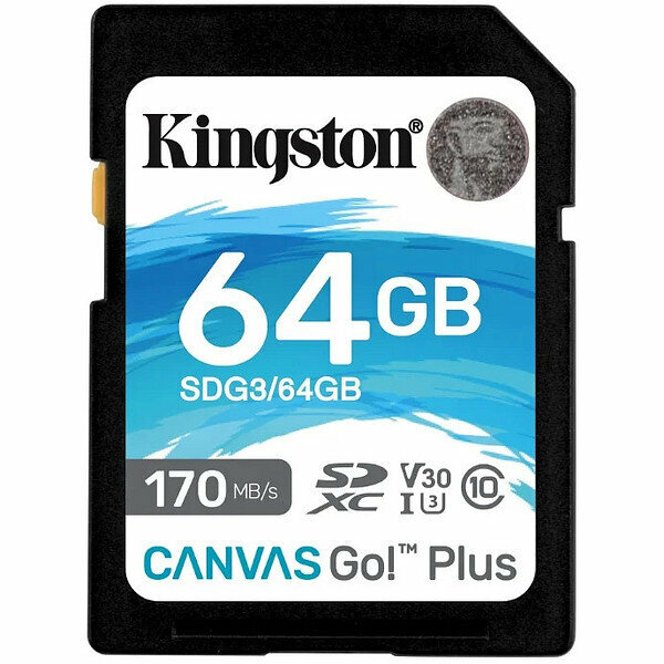 Карта памяти SDXC 64 ГБ Kingston Canvas Go Plus 1133x (170 Mb*s)