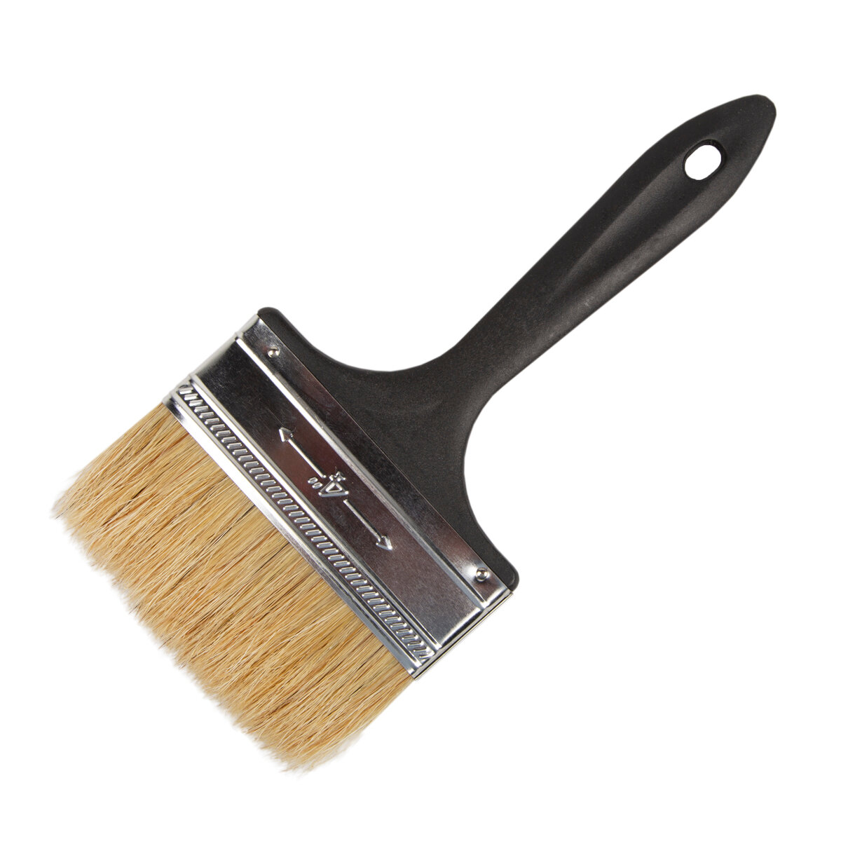 фото Кисть плоская Krafor №4 (100 мм) натуральная щетина, пластиковая ручка