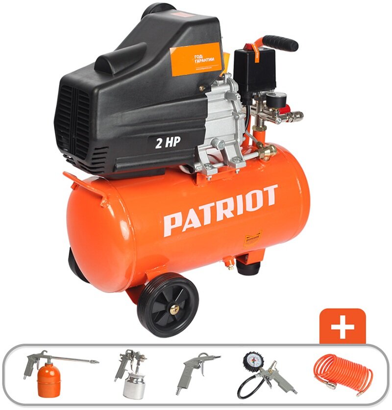 Компрессор Patriot EURO 24-240 K + набор пневиоинструмента KIT 5В 525306366