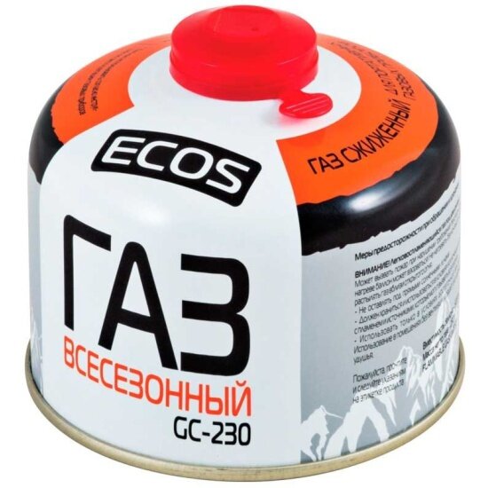 Баллон газовый Ecos GC-230, 230 г (всесезонный)