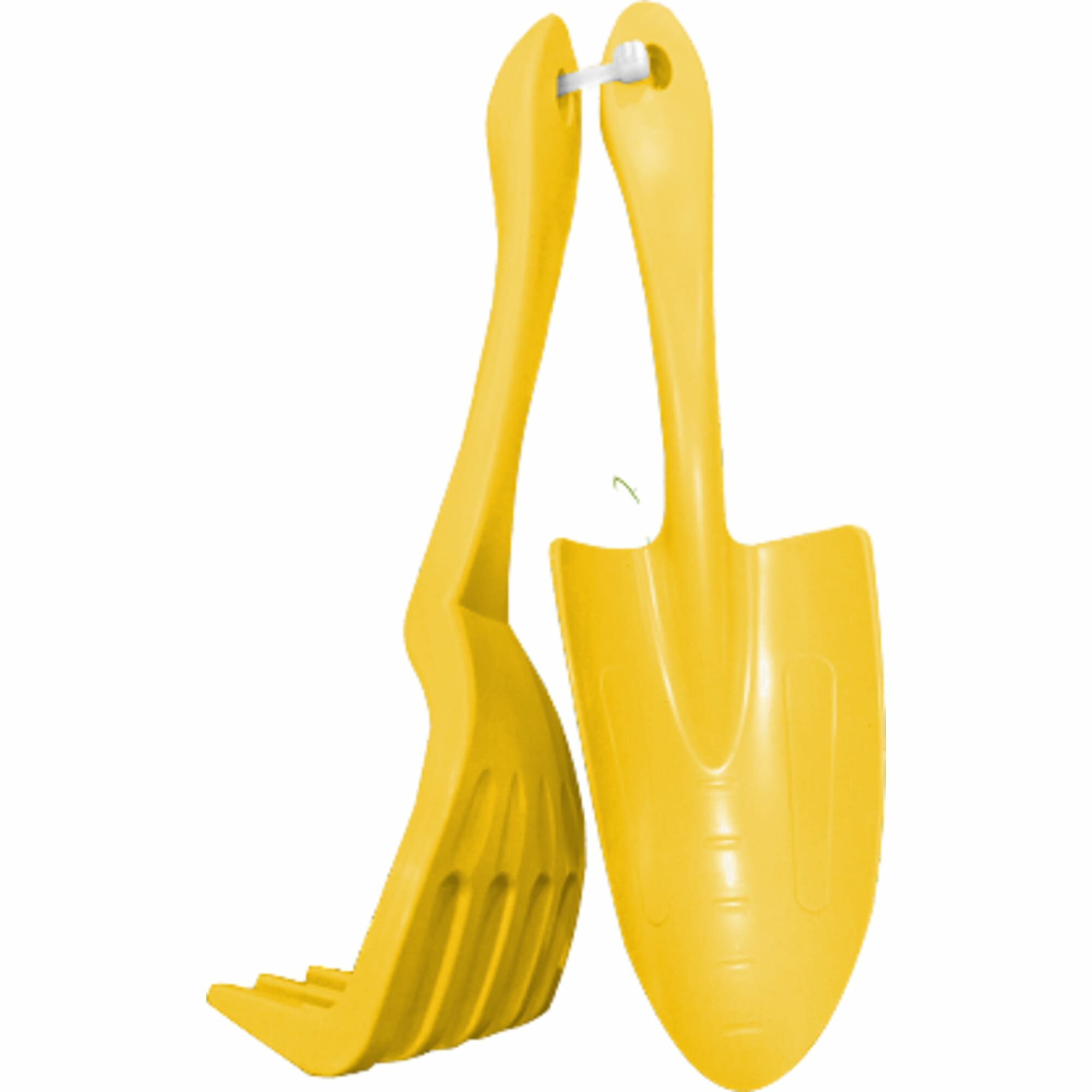 Набор садовых инструментов In garden 2 предмета: лопатка и грабельки желтый - фотография № 1