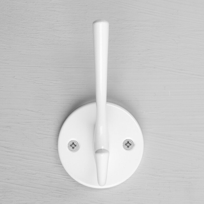 Крючок мебельный CAPPIO SIMPLE, двухрожковый, цвет белый - фотография № 3