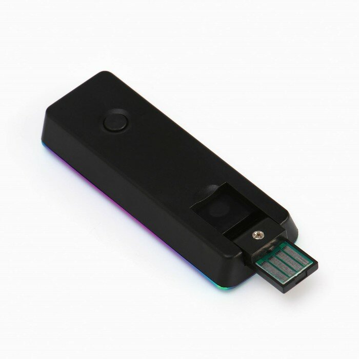 Зажигалка электронная, USB, спираль, фонарик, 2.5 х 7.5 см черная - фотография № 5