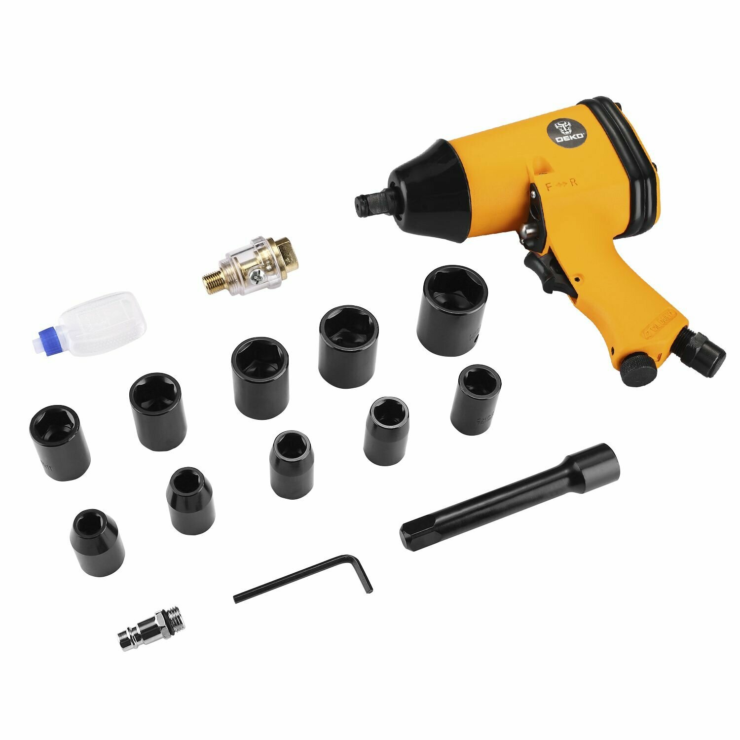 фото Гайковерт Deko DKPT01 SET 3 142л/мин красный/черный