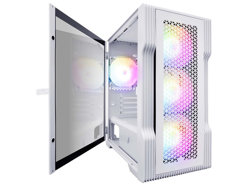 1STPLAYER Корпус TRILOBITE T3 White / mATX, TG / 4x 120mm LED fans inc. / T3-WH-4F1-W