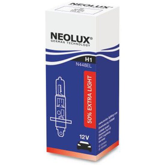 Лампа автомобильная NEOLUX H1 55W P14.5s+50% Extra Light 12V 1шт N448EL-XER