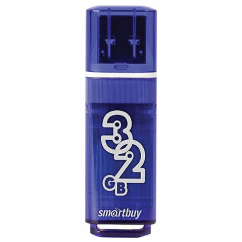 Флеш-диск 32 GB SMARTBUY Glossy USB 3.0, комплект 2 шт., тёмно-синий, SB32GBGS-DB