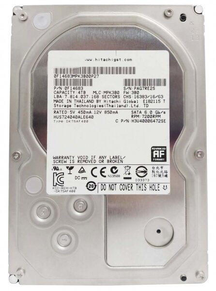 Жесткий диск HGST HUS724040ALE640 4Tb 7200 SATAIII 3.5" HDD