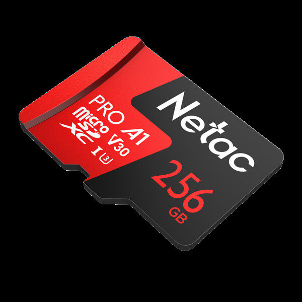 Netac P500 Extreme PRO 256GB MicroSDXC V30/A1/C10 up to 100MB/s retail pack card only