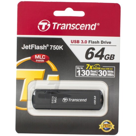 USB флешка TRANSCEND 64Gb JetFlash 750 USB 3.1 Gen 1 (130/30 Mb/s)