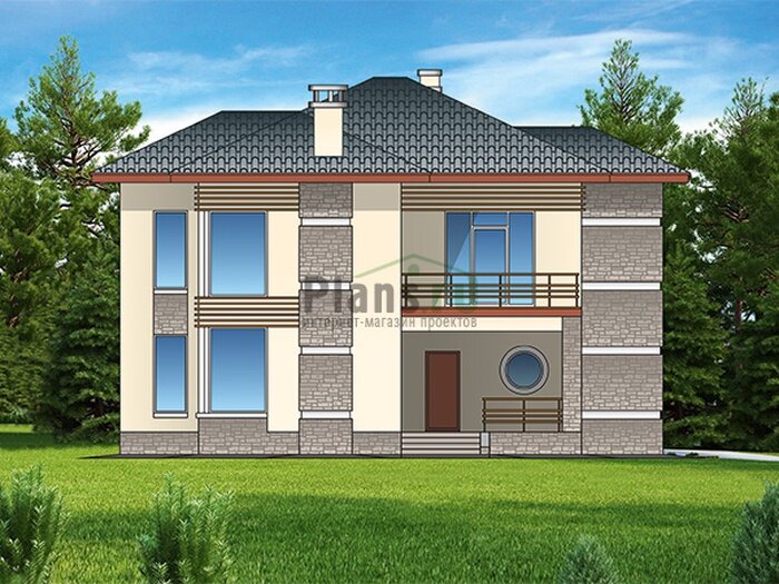 Проект дома Plans-44-43 (176 кв. м, поризованный камень)