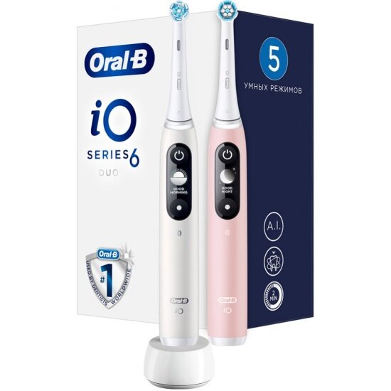 Oral-b Зубная щетка электрическая iO6 Duo White + Pink