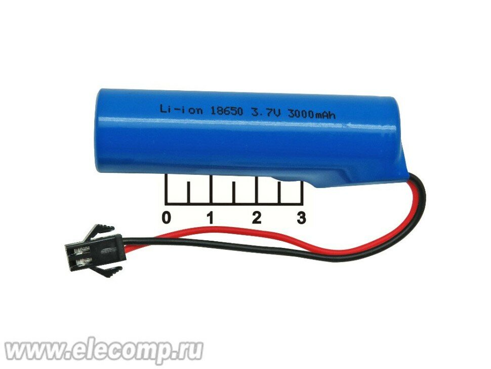 Аккумулятор 3.7V 3A 18650 Li-ion (разъем 2pin)