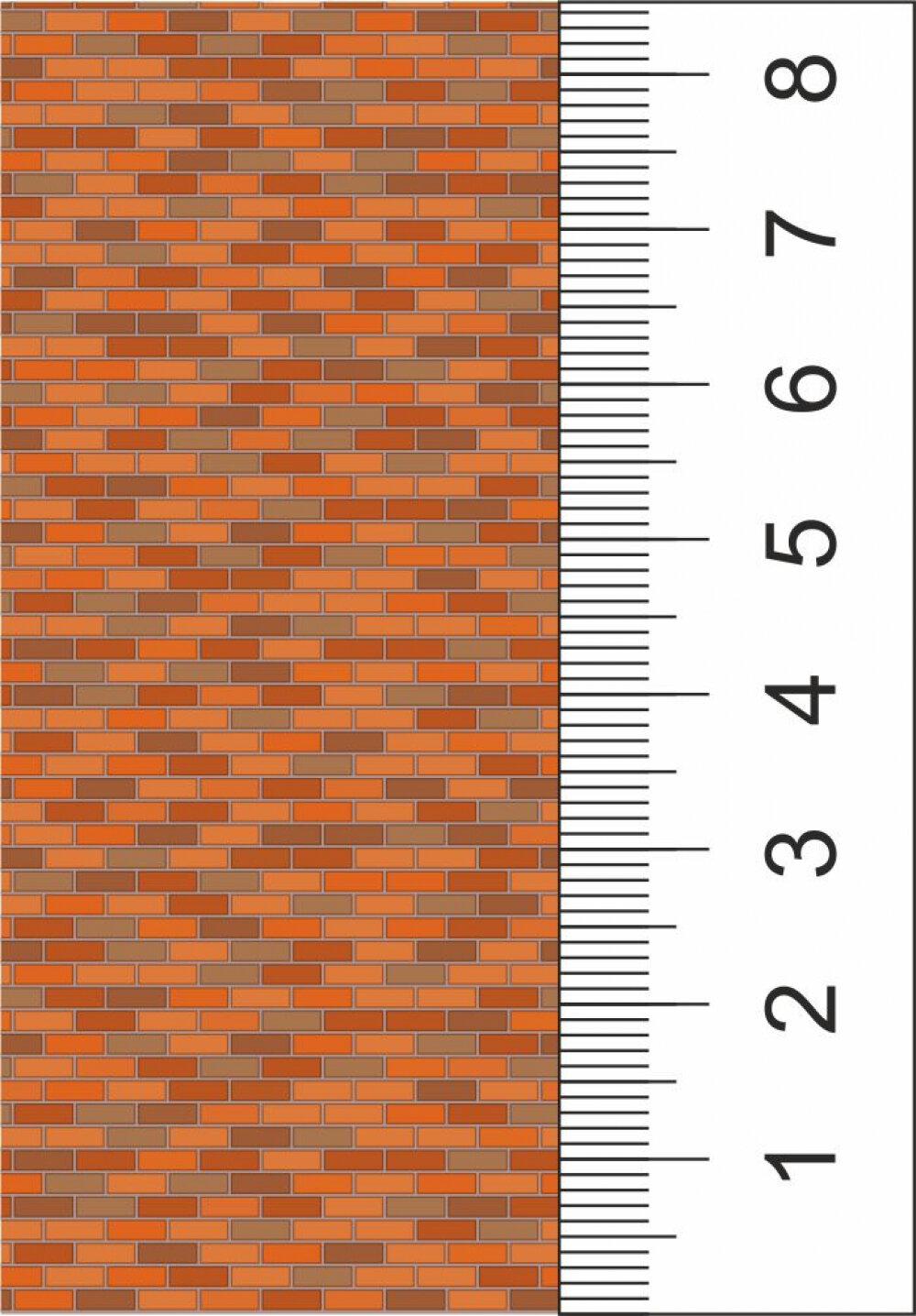 MORRISON tkb-011 Наклейка с рисунком красного кирпича для макетов и диорам. Лист А4.