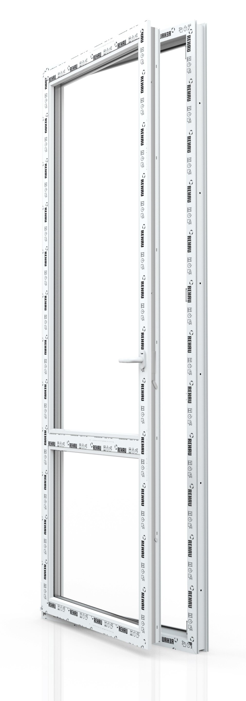 Пластиковая дверь ПВХ балконная REHAU BLITZ 2000х900 мм левая двухкамерный стеклопакет белая