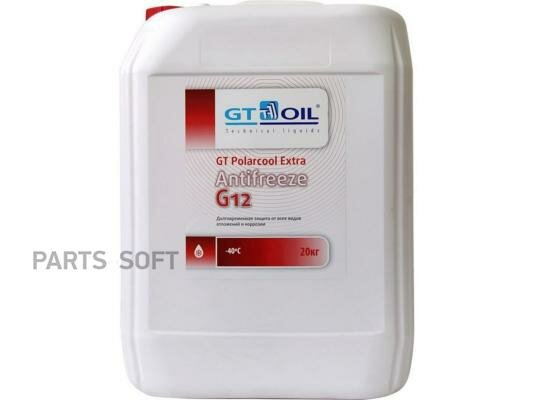 GT OIL 4634444008740 Антифриз GT OIL PolarCool Extra красный G12 20л 1шт