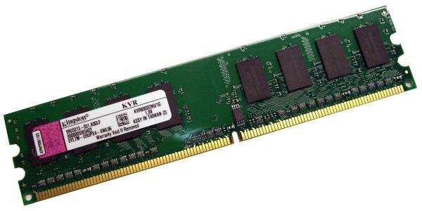 Оперативная память 1Gb (1x1Gb) PC2-6400 800MHz DDR2 DIMM CL6 Kingston KVR800D2N6/1G