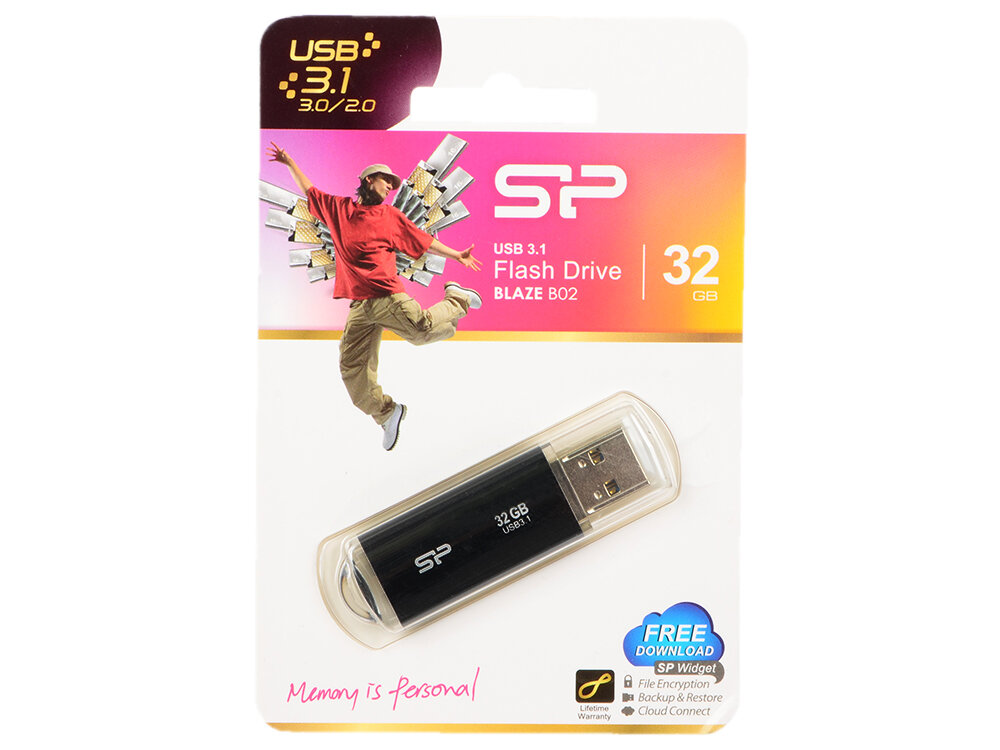 Внешний накопитель 32GB USB Drive USB 3.0 Silicon Power Blaze B02 Black (SP032GBUF3B02V1K)