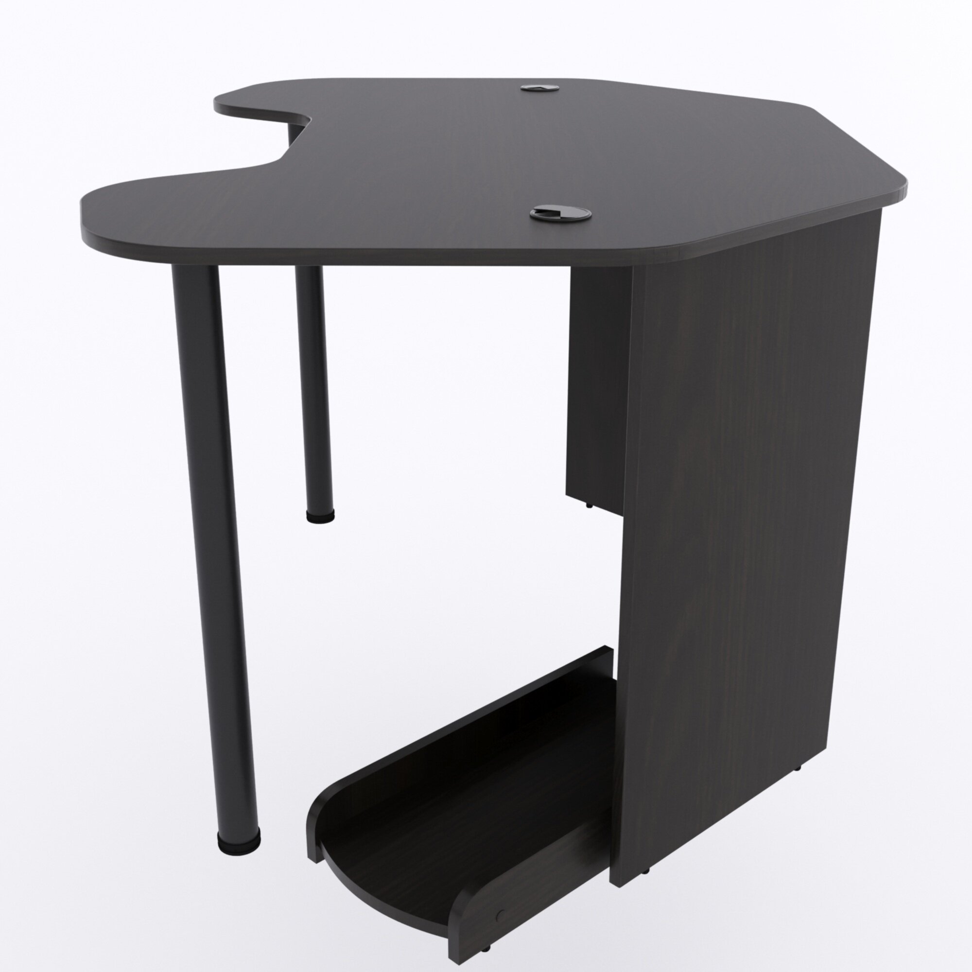 Угловой компьютерный стол "Угол" c подставкой для ПК, 120x87x75 см, венге - фотография № 5