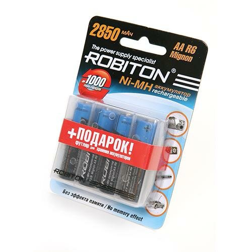 Аккумулятор Robiton AA 2850mAh Ni-Mh BL4 Box 2850MHAA-4/box, 4шт.