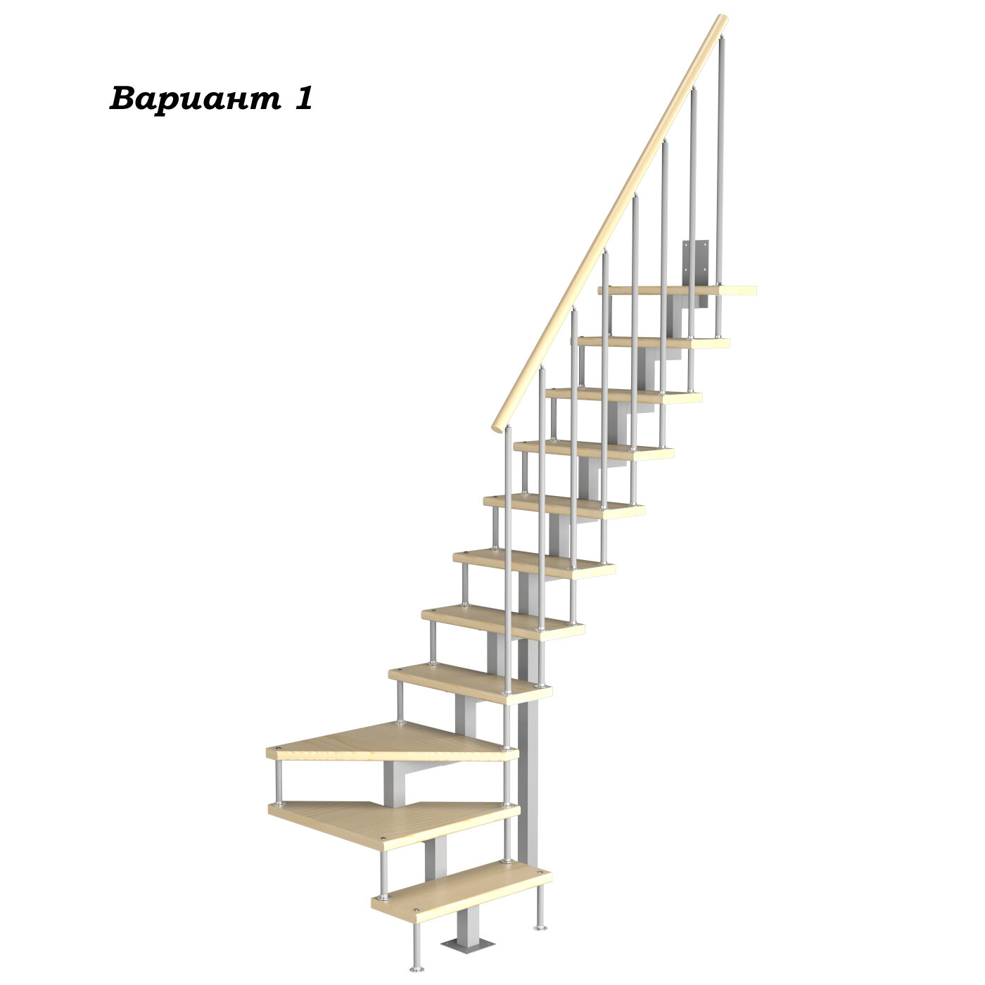 фото Модульная малогабаритная лестница Компакт 2475-2700