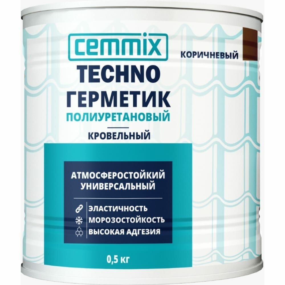 CEMMIX Герметик полиуретановый "Кровельный", банка 0,5 кг, цвет коричневый 85498738