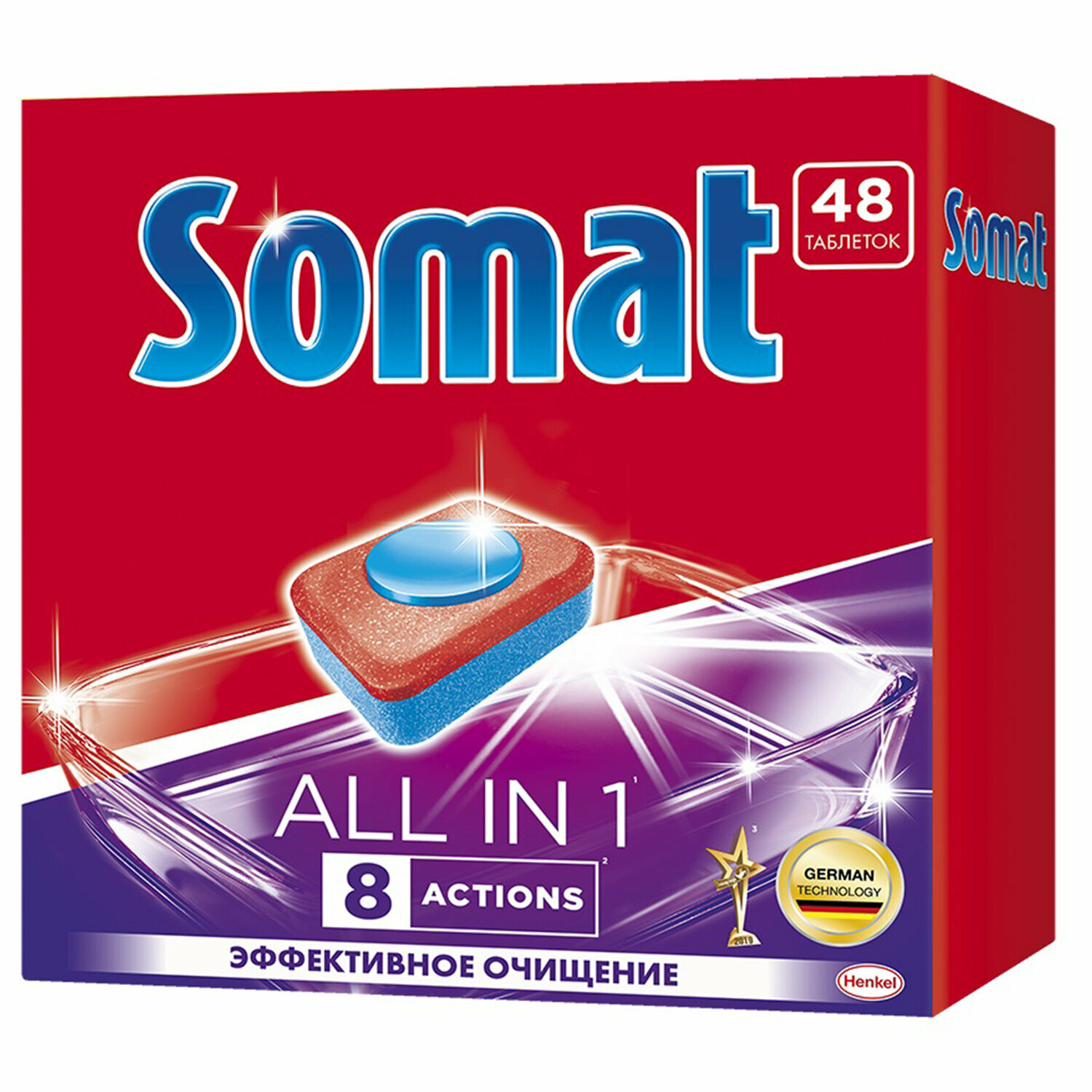 Таблетки для посудомоечных машин 48 шт. SOMAT "All-in-1", 2359002 - фотография № 1