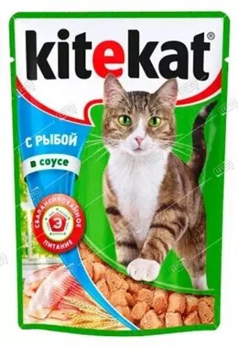 Китекат корм для кошек вкусная Треска соус 85г пауч - фотография № 2