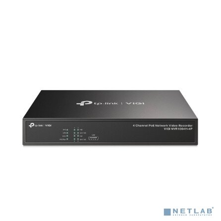 TP-Link SMB Цифровая камера TP-Link VIGI NVR1004H-4P VIGI 4-канальный сетевой видеорегистратор с поддержкой PoE+ PROJ Черный