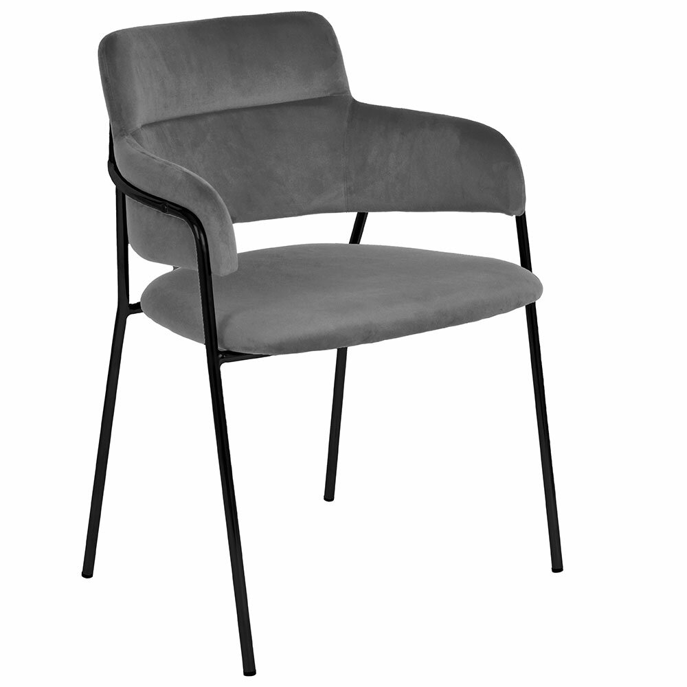 Обеденный стул Napoli серый с черными ножками Bradex Home