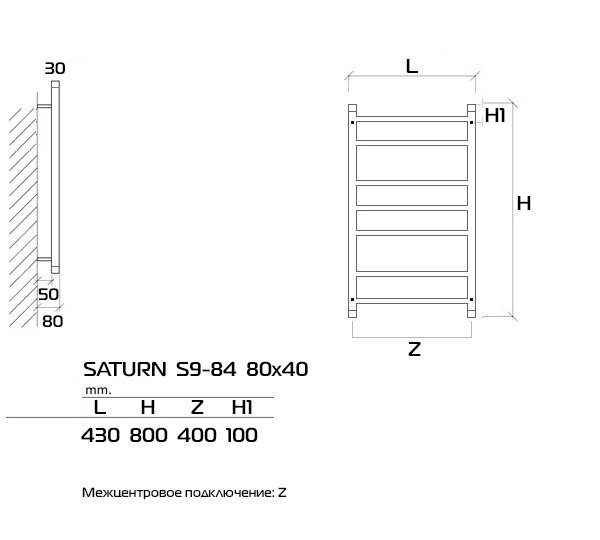 SATURN 60x60 (см) Полотенцесушитель водяной Белый - фотография № 6