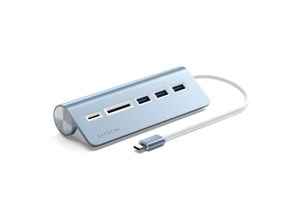 Док-станция Satechi Type-C Aluminum USB 3.0 Hub and Card Reader (3xUSB 3.0, SD, micro-SD) Синий ST-TCHCRB