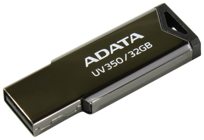 ADATA Накопитель USB flash 32ГБ ADATA UV350 AUV350-32G-RBK, серебр. (USB3.2)