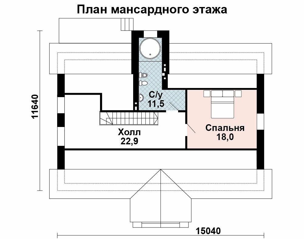 (178м2, 15х12м) Готовый проект дома из газобетона с мансардой и террасой - AS-2180 - фотография № 4