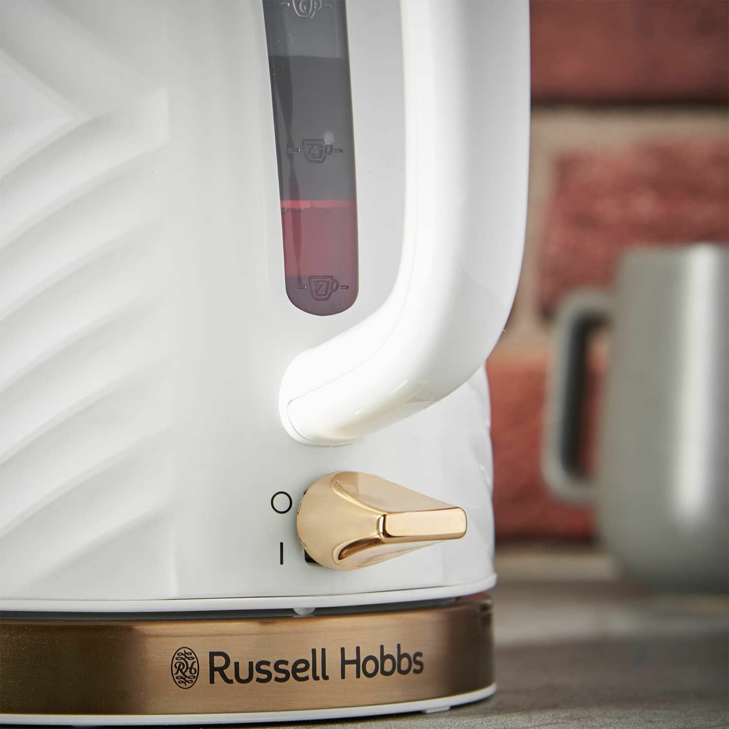 Электрический чайник Russell Hobbs 26380 Groove,беспроводной, 1,7 л, 3000 Вт, белый - фотография № 2