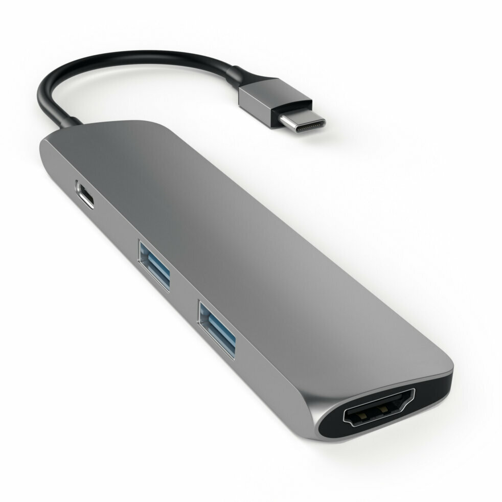 Адаптер Satechi Slim Aluminum Type-C Multi-Port Adapter Grey ST-CMAM