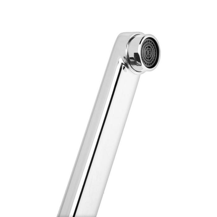 Accoona Cмеситель для ванны Accoona A7109, однорычажный, излив 300 мм, с душевым набором, хром - фотография № 4