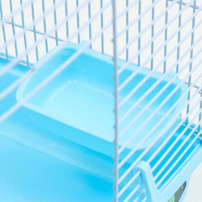 Клетка для грызунов Пижон, 47 х 30 х 30 см, голубая - фотография № 5
