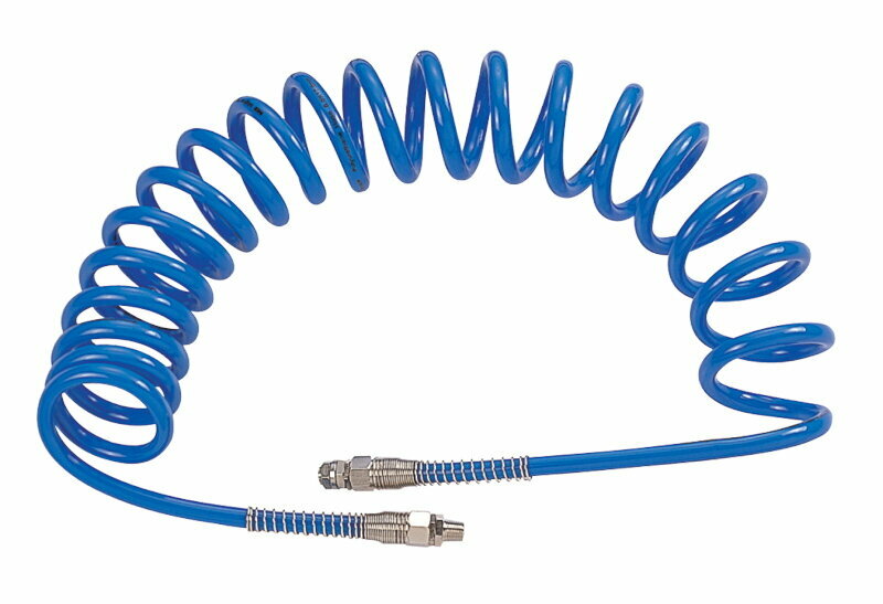 фото Шланг пневматический спиральный 13х18 мм, 15 м, полиуретановый, резьба 1/2" MIGHTY SEVEN SD-24415