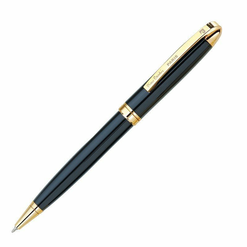 Ручка подарочная шариковая PIERRE CARDIN (Пьер Карден)"Gamme", корпус черный, латунь, золотистые детали, синяя PC0834BP