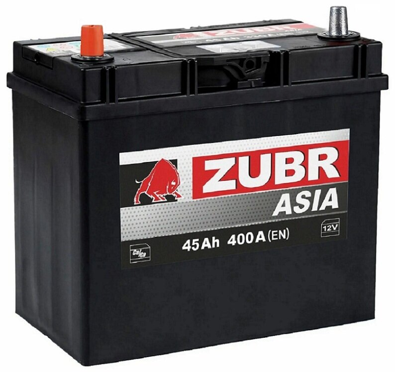 Аккумулятор автомобильный Zubr Ultra Asia 45 А/ч 400 А прям. пол. тонк. кл. Азия авто (237x127x225) ZSA451