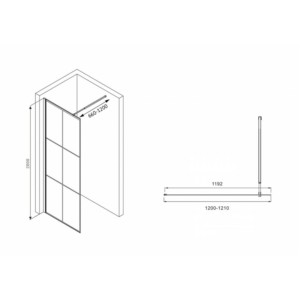 Душевая перегородка Abber Immer Offen AG62120B8 - фотография № 4