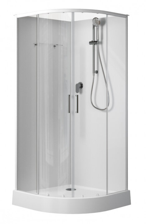 Душевая кабина Aquanet Passion EVO R white 90x90, двери прозрачные, задняя стенка белая
