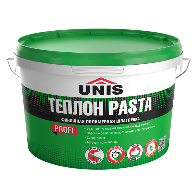 фото шпатлевка готовая UNIS Теплон Pasta финишная 5кг, арт.TEPLPAS-5