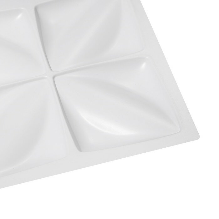 Панель ПВХ отделочная 50x50см белая "Лепестки"./В упаковке шт: 1 - фотография № 3