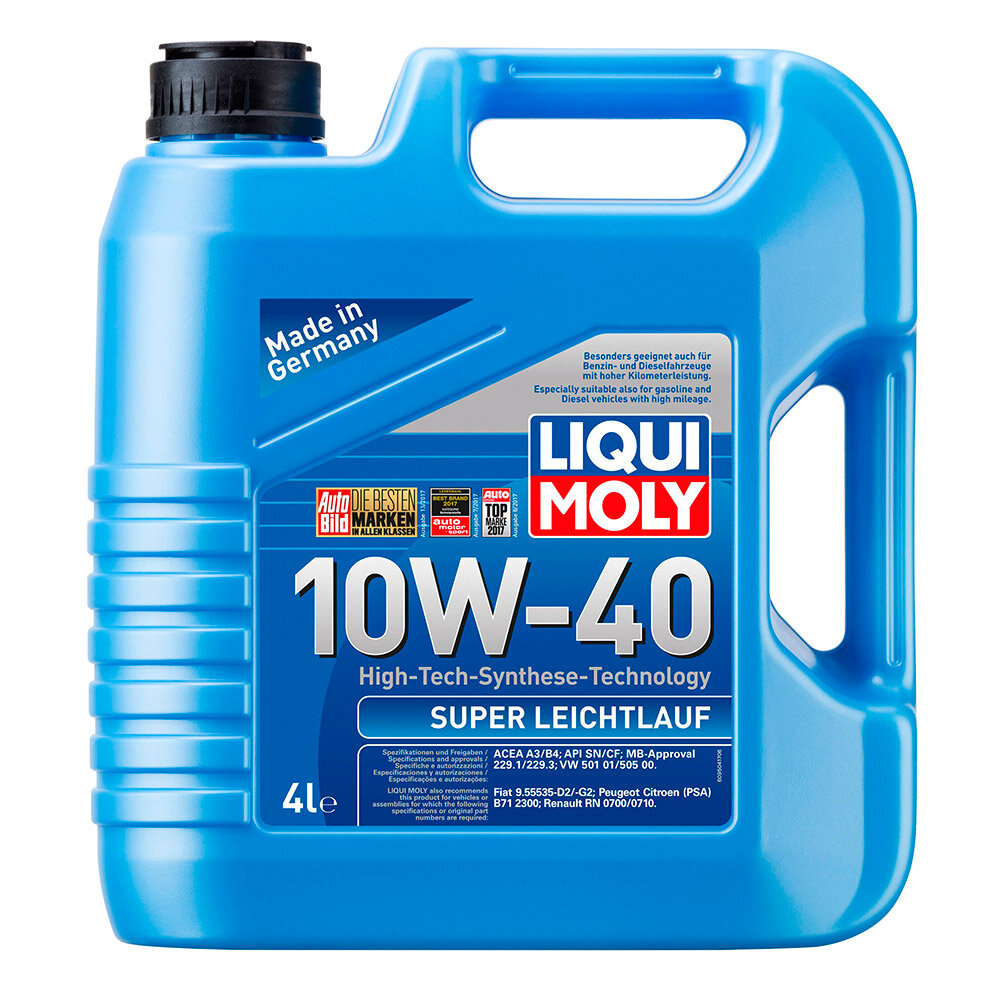 Масло моторное полусинтетическое Liqui Moly Super Leichtlauf SAE 10W40, 4 л. (арт. 1916) LM-10W40 SUPER LL-4L